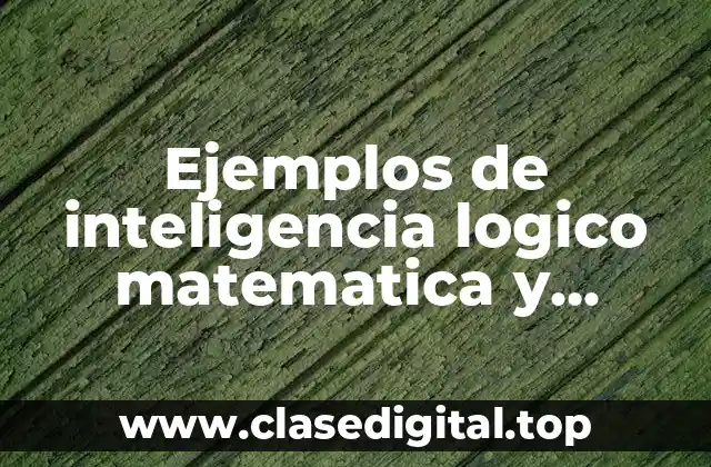 Ejemplos de inteligencia logico matematica y Significado