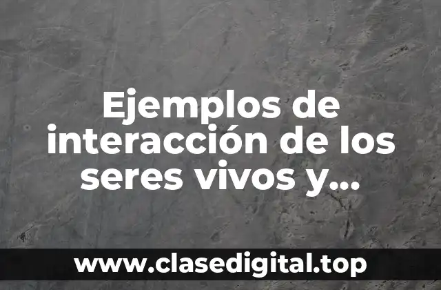 Ejemplos de interacción de los seres vivos y Significado