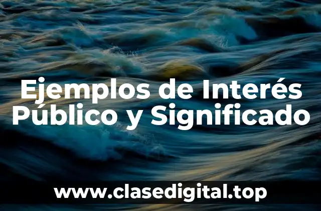 Ejemplos de Interés Público y Significado