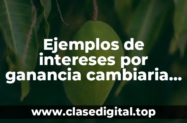 Ejemplos de intereses por ganancia cambiaria o pérdida cambiaria