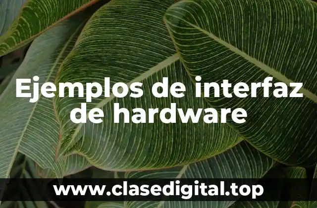 Ejemplos de interfaz de hardware