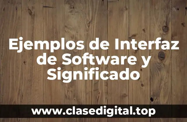 Ejemplos de Interfaz de Software y Significado