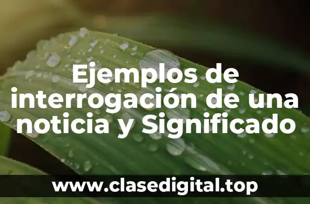 Ejemplos de interrogación de una noticia