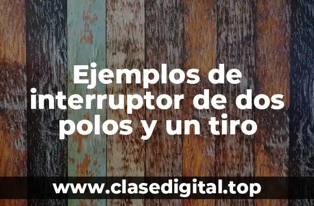Ejemplos de interruptor de dos polos y un tiro