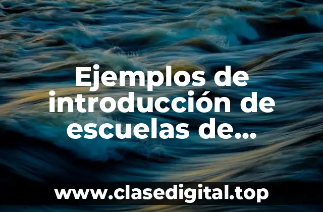 Ejemplos de introducción de escuelas de pensamiento económico