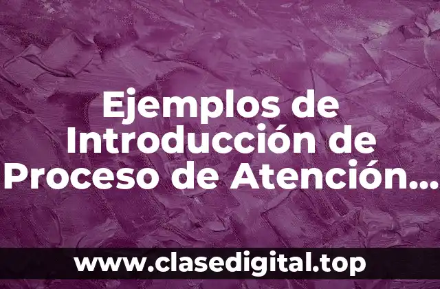 Ejemplos de Introducción de Proceso de Atención de Enfermería