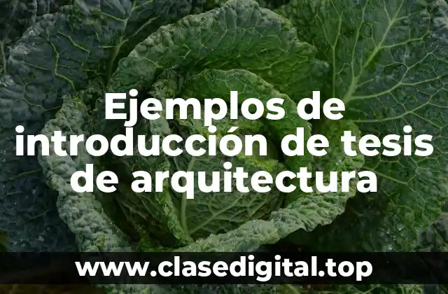 Ejemplos de introducción de tesis de arquitectura