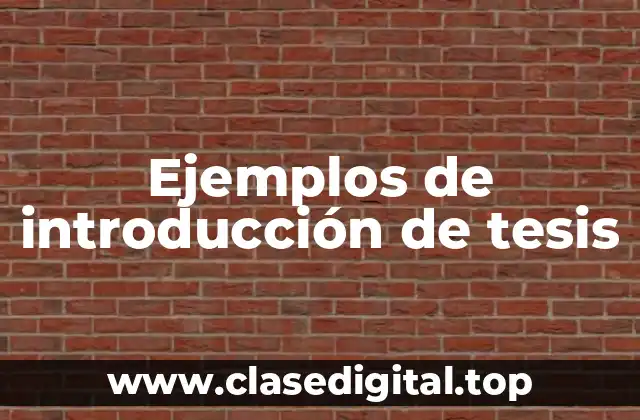Ejemplos de introducción de tesis