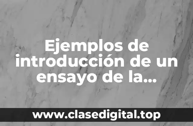 Ejemplos de introducción de un ensayo de la sentencia