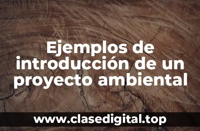 Ejemplos de introducción de un proyecto ambiental