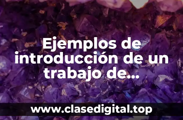 Ejemplos de introducción de un trabajo de investigación