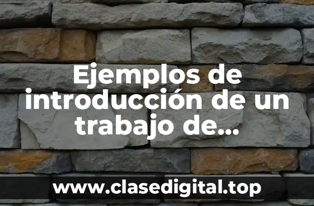 Ejemplos de introducción de un trabajo de investigación de enfermería