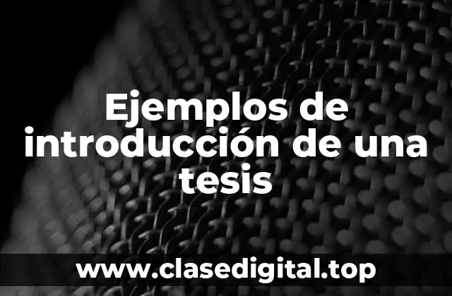 Ejemplos de introducción de una tesis