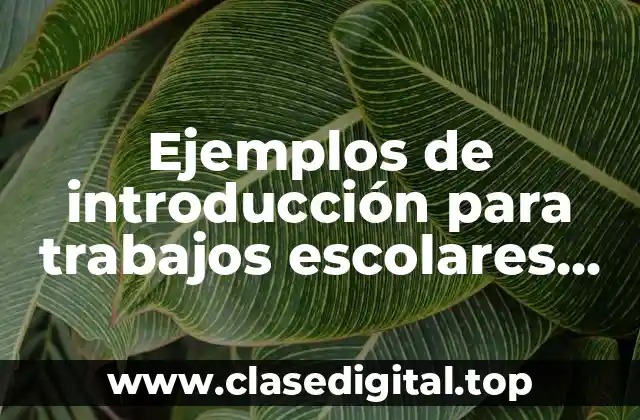 Ejemplos de introducción para trabajos escolares sobre el desarrollo