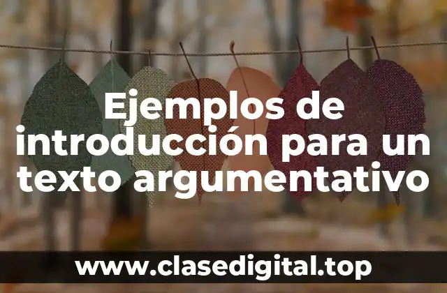 Ejemplos de introducción para un texto argumentativo
