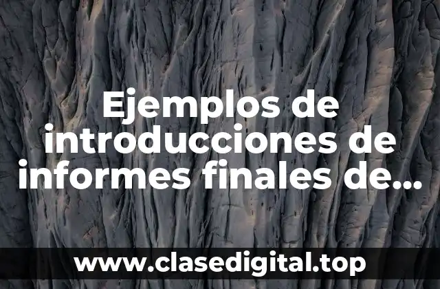 Ejemplos de introducciones de informes finales de servicio social