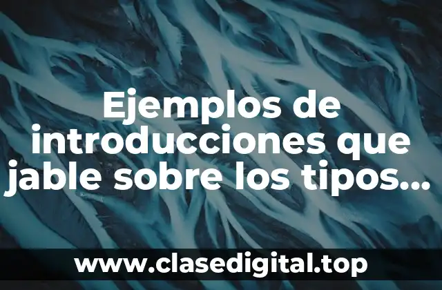 Ejemplos de introducciones que jable sobre los tipos de salidos