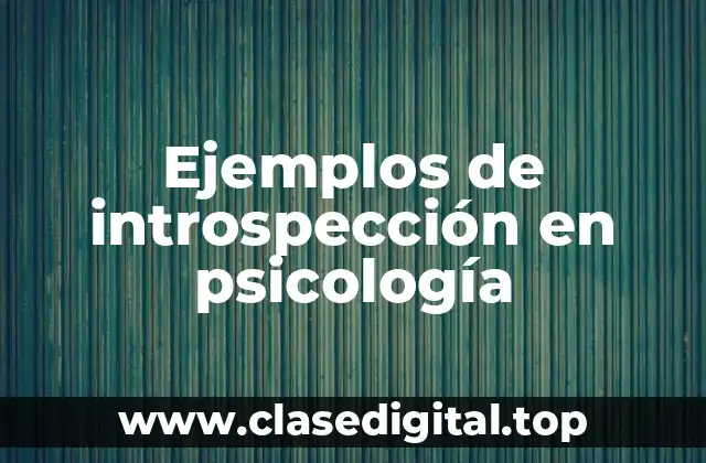 Ejemplos de introspección en psicología