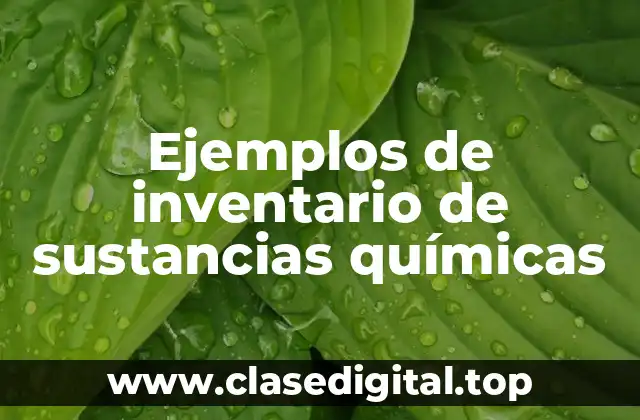 Ejemplos de inventario de sustancias químicas