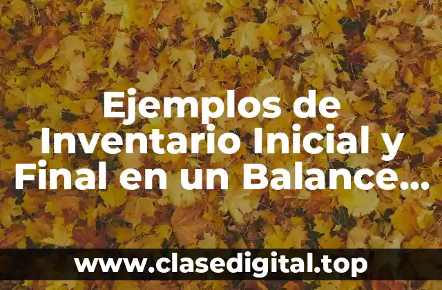 Ejemplos de Inventario Inicial y Final en un Balance General