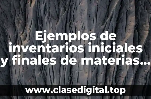 Ejemplos de inventarios iniciales y finales de materias primas