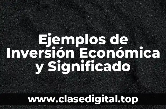 Ejemplos de Inversión Económica y Significado
