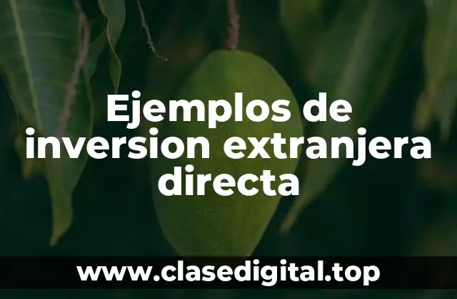 Ejemplos de inversion extranjera directa