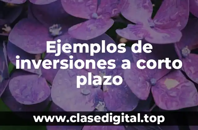 Ejemplos de inversiones a corto plazo