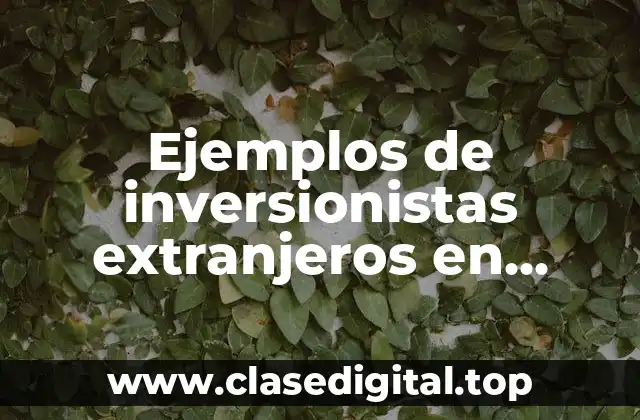 Ejemplos de inversionistas extranjeros en capital de sociedades mexicanas