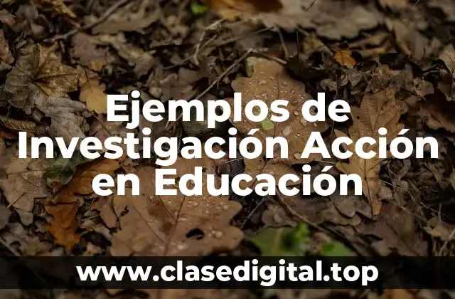 Ejemplos de Investigación Acción en Educación