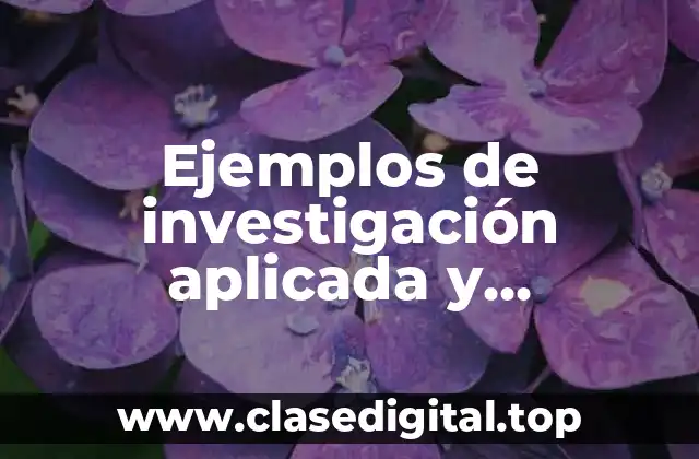Ejemplos de investigación aplicada y Significado