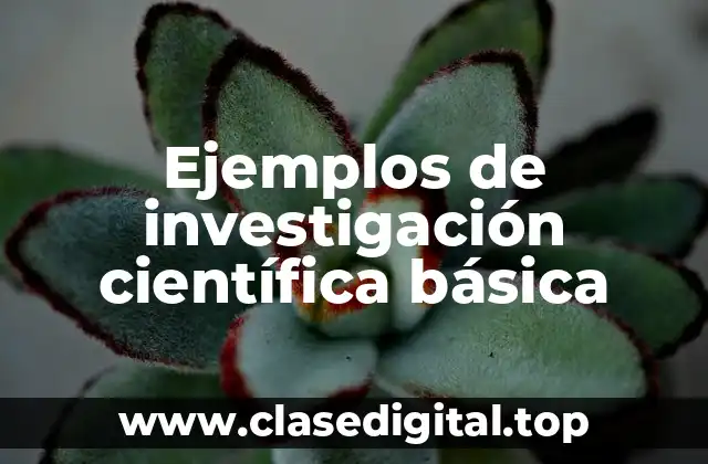 Ejemplos de investigación científica básica