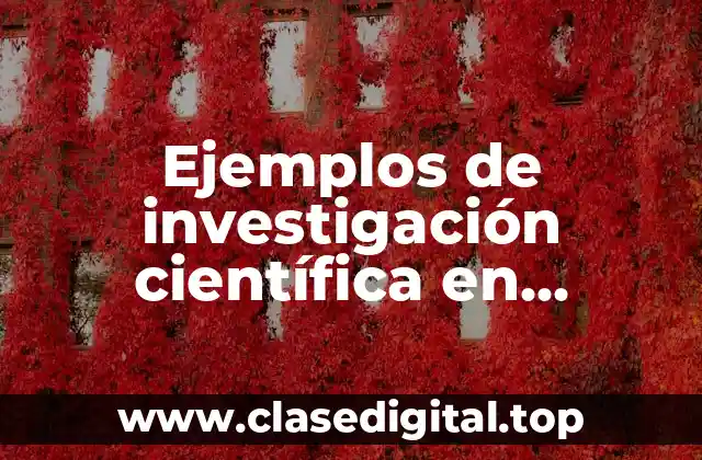 Ejemplos de investigación científica en enfermería