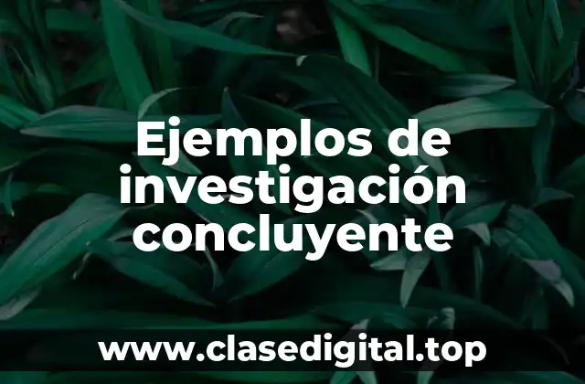 Ejemplos de investigación concluyente
