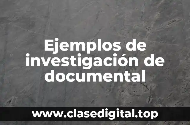 Ejemplos de investigación de documental