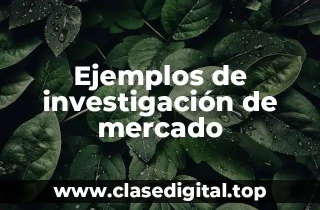 Ejemplos de investigación de mercado