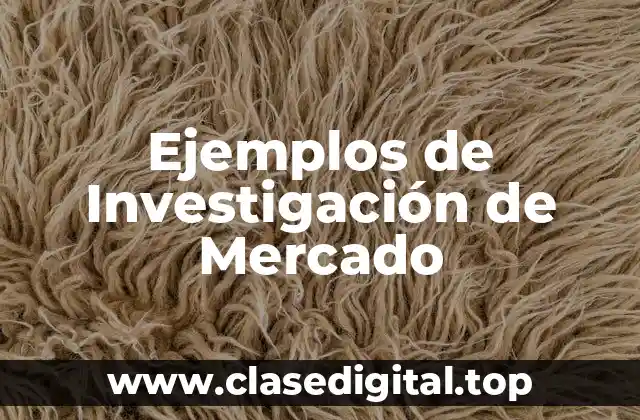 Ejemplos de Investigación de Mercado
