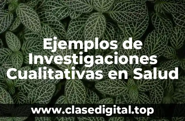 Ejemplos de Investigaciones Cualitativas en Salud