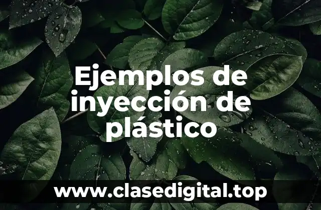 Ejemplos de inyección de plástico