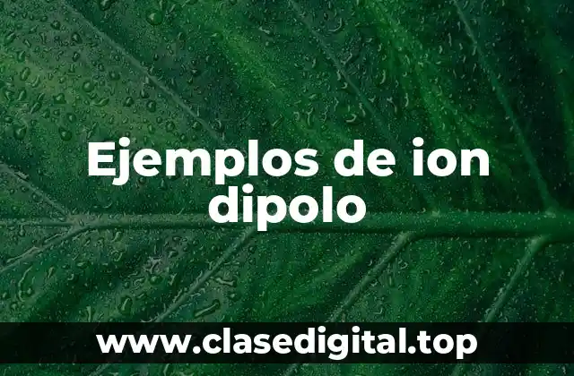 Ejemplos de ion dipolo