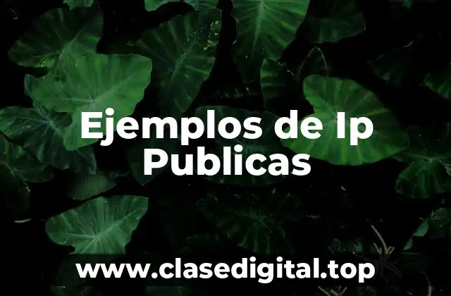 Ejemplos de Ip Publicas