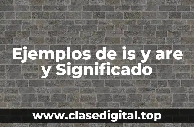 Ejemplos de is y are y Significado