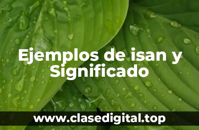 Ejemplos de isan y Significado