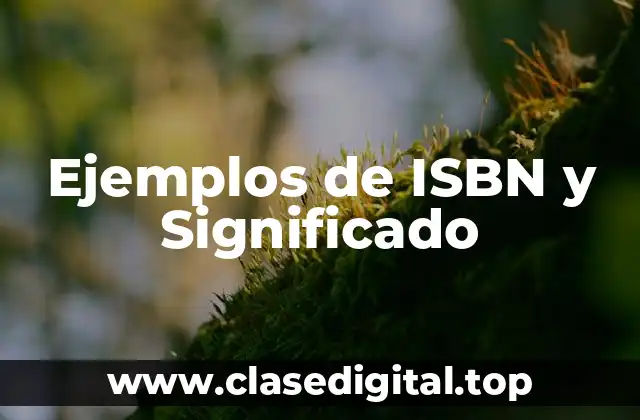 Ejemplos de ISBN y Significado