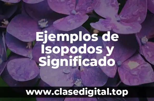 Ejemplos de Isopodos y Significado