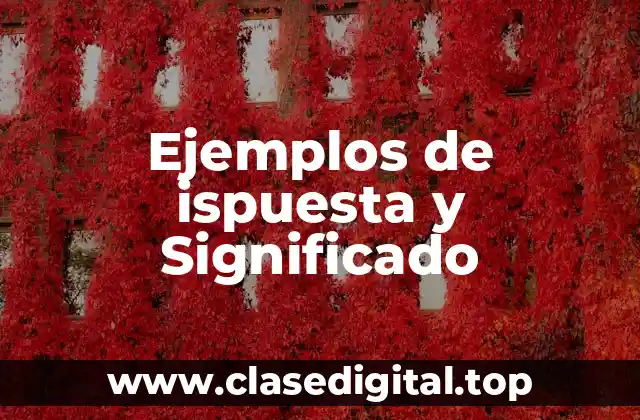 Ejemplos de ispuesta y Significado