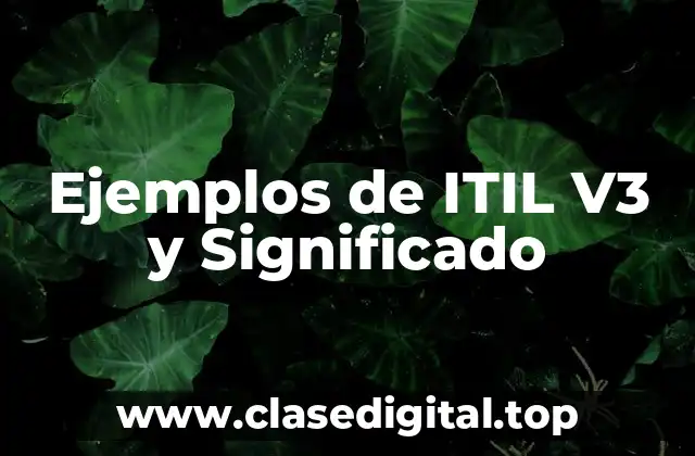 Ejemplos de ITIL V3 y Significado