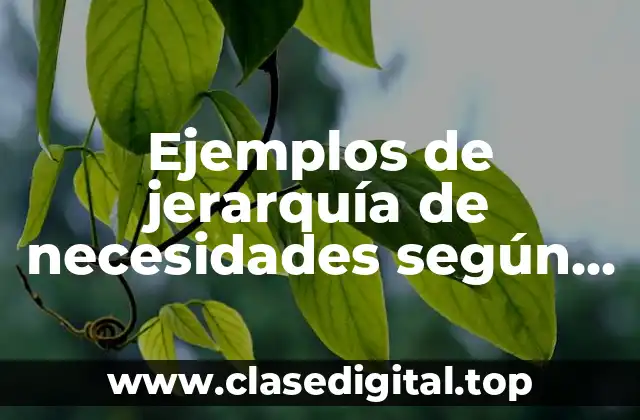 Ejemplos de jerarquía de necesidades según Maslow