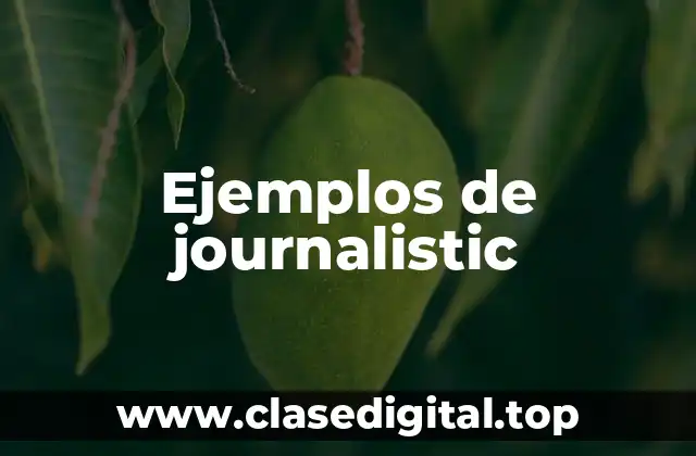 Ejemplos de journalistic