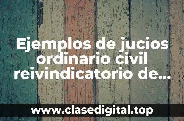 Ejemplos de jucios ordinario civil reivindicatorio de propiedad y posesión
